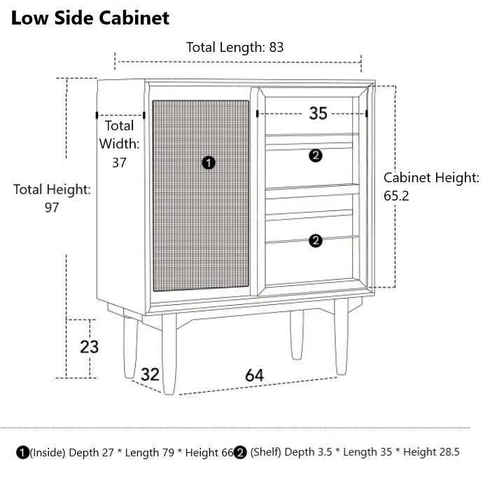 Vintage Rattan Side Cabinet | CANDICE - onehappyhome