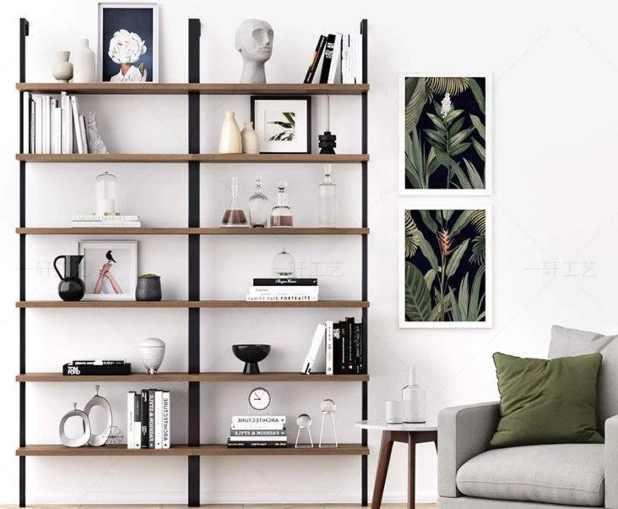 Wall Mount Industrial Solid Wood Display Shelf | MATEO - onehappyhome