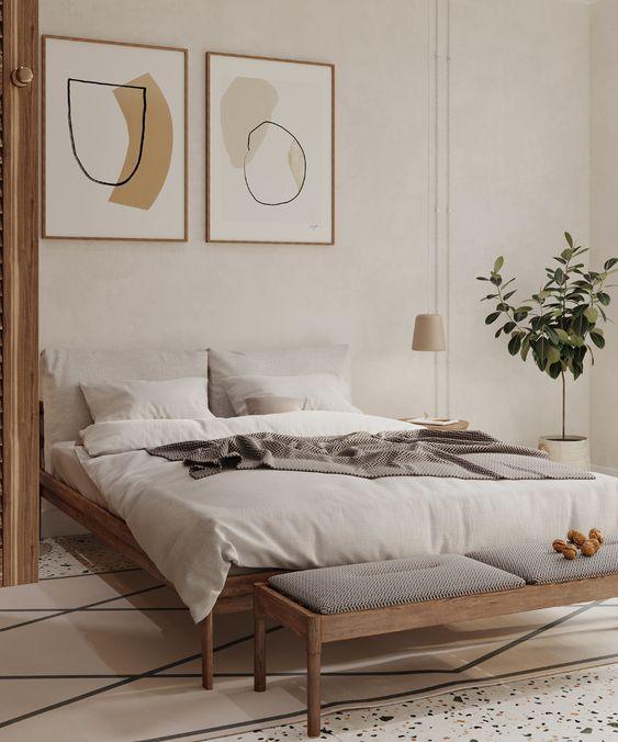 rustic wood bedframe