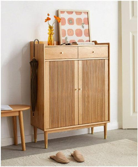 2 Door solid wood shoe cabinet