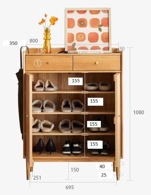 2 Door Shoe Cabinet with Drawers | SIDDH - onehappyhome