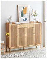 minimalist solid wood shoe cabinet entryway