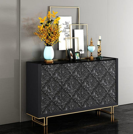 black entryway sideboard cabinet in solid wood