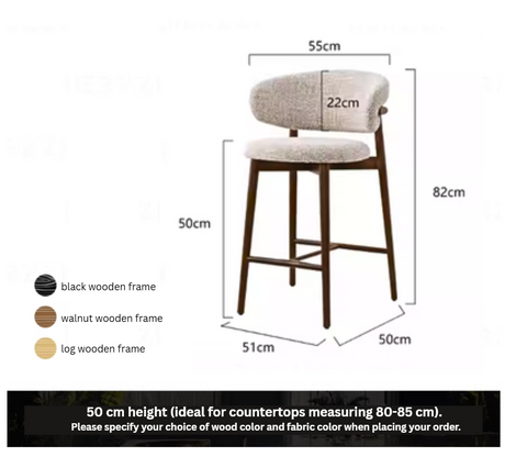 Solid Wood Bar Chair | KALEN