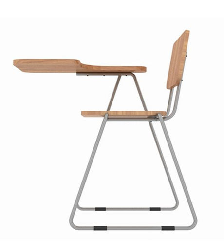 minimalist student chair with writing board