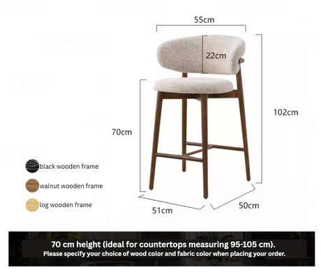 Solid Wood Bar Chair | KALEN