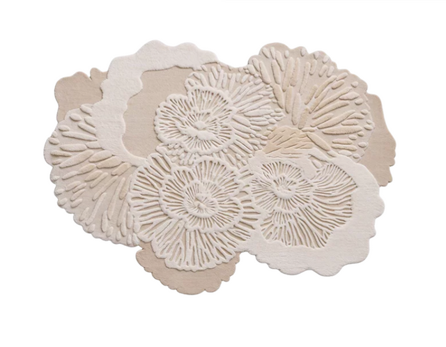 floral statement 3d textured rug