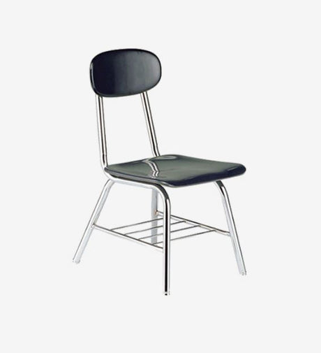 hard plastic student chair with book rack