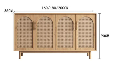 4 Door rattan sideboard cabinet