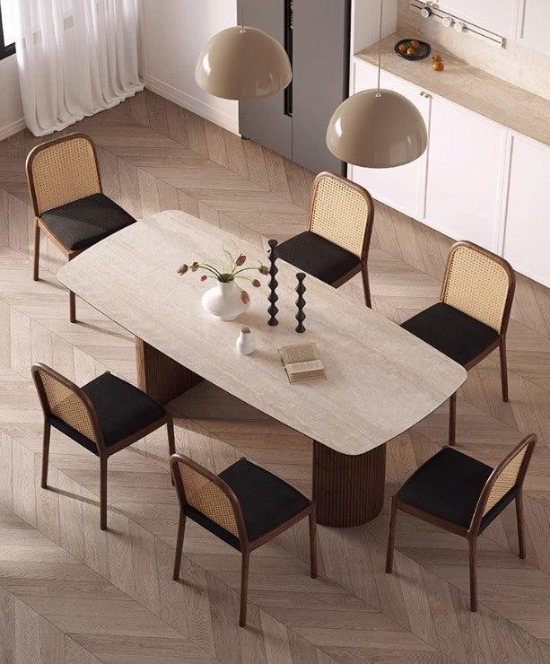 modern travertine dining table