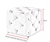 Cube Velvet Tufted Ottoman | PEARL