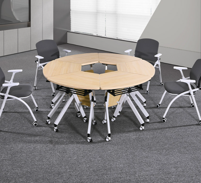 Wood Fan-Shape Collaborative Foldable Table | VINCE