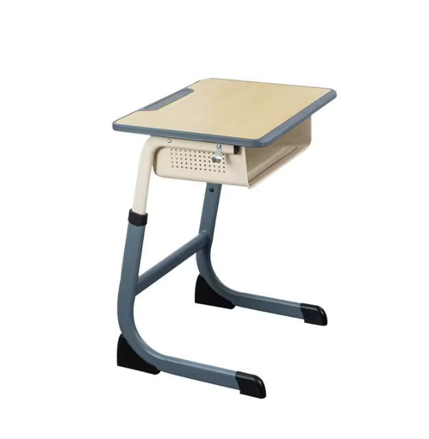 Height Adjustable Classroom Table w/ Metal Box Storage W600 - Cantilevered | CARRIE