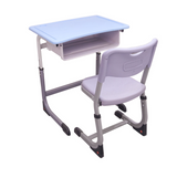Height Adjustable Classroom Table w/ Metal Box Storage W600 - Cantilevered | CARRIE