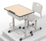 height adjustable classroom table with storage, cantilevered