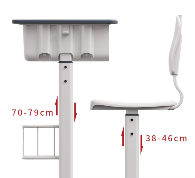 Height Adjustable Classroom Table w/ Storage W700 - Cantilevered | ALMA