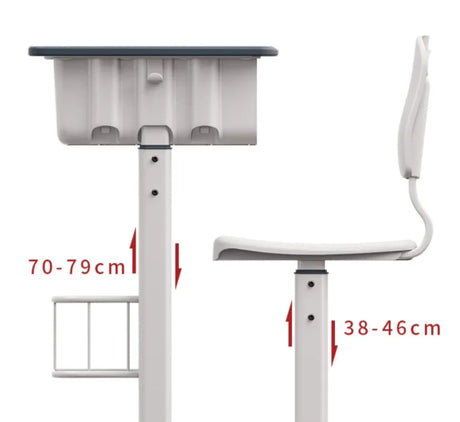 Height Adjustable Classroom Table w/ Storage W700 - Cantilevered | ALMA