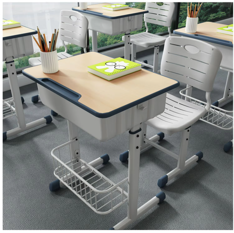 Height Adjustable Classroom Table w/ Storage W700 - Cantilevered | ALMA