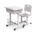 height adjustable classroom table with storage, cantilevered