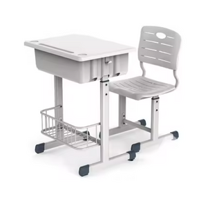 height adjustable classroom table with storage, cantilevered