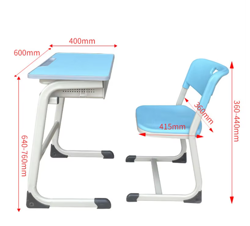 Height Adjustable Classroom Table w/ Metal Box Storage W600 - Cantilevered | CARRIE