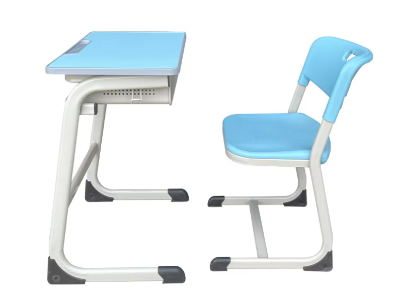 Height Adjustable Classroom Table w/ Metal Box Storage W600 - Cantilevered | CARRIE