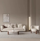 Bouclé Lounge Curved Chair | AMALA