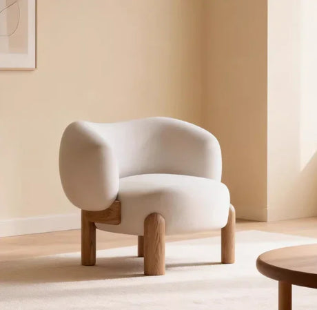 Bouclé Lounge Curved Chair | AMALA