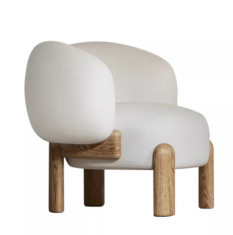 lounge curved boucle chair