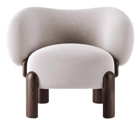 lounge curved boucle chair