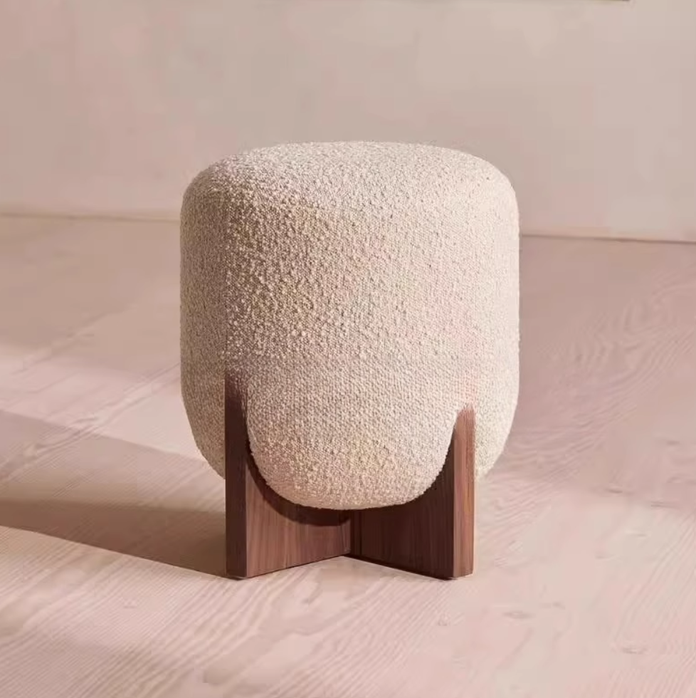 ottoman accent stool boucle