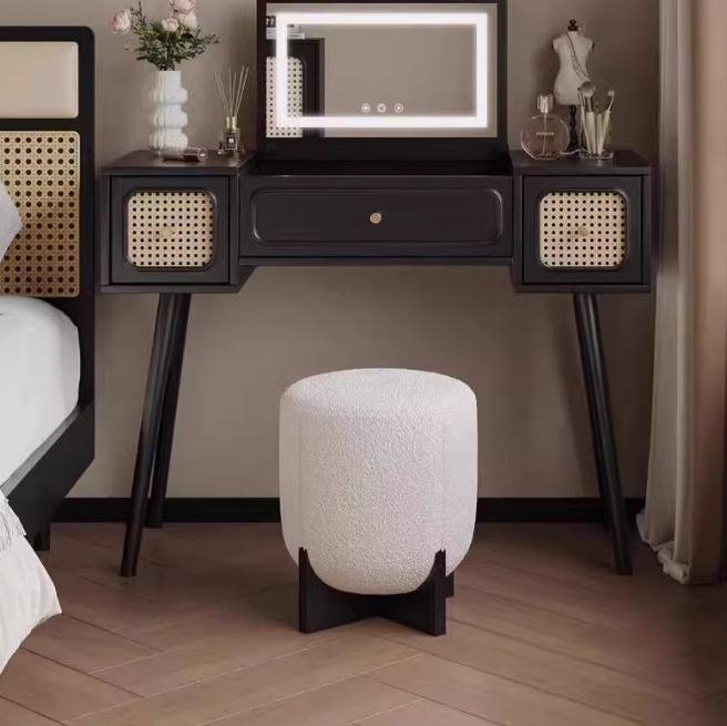 Bouclé Ottoman Stool | ARLO