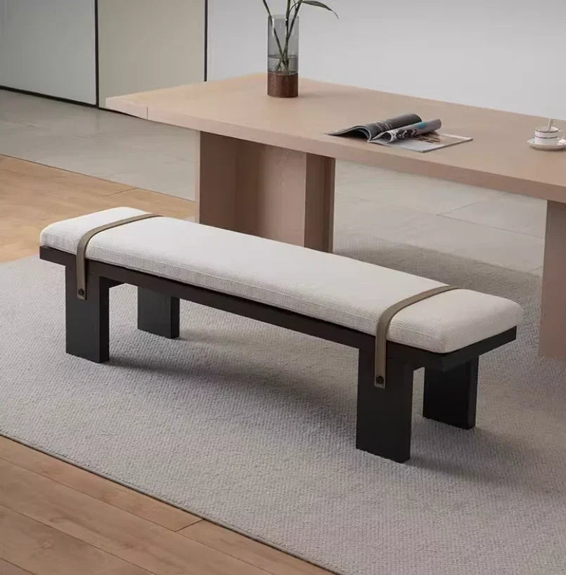 Wood Bench with Removable &amp; Washable Seat Cover | UMA