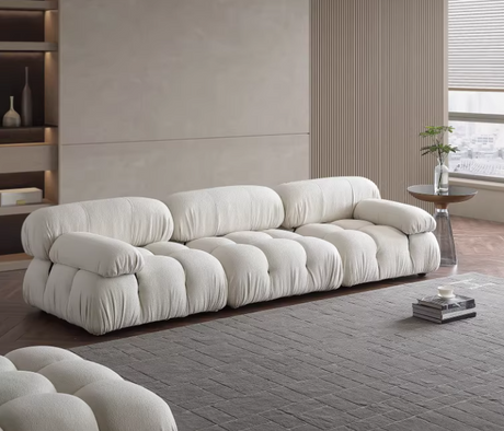 Camaleonda Sectional Sofa Bouclé modular sofa in white.