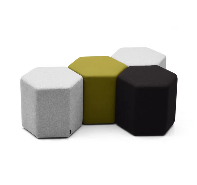Shatkon hexagon lounge pouf arranged in a modern office breakout space