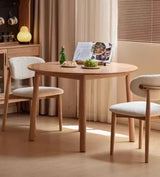 Nordic round wooden dining table