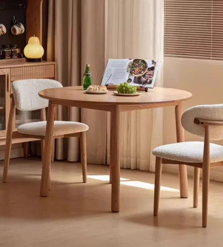 Nordic round wooden dining table