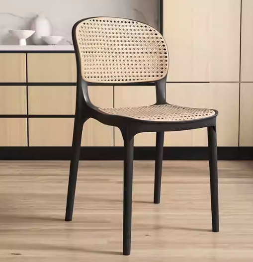 rattan stackable PP plastic chair
