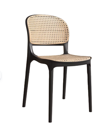 black PP stackable restaurant canteen side chair