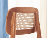 Rattan Dining Side Chair w/ PU Seat | ELARA