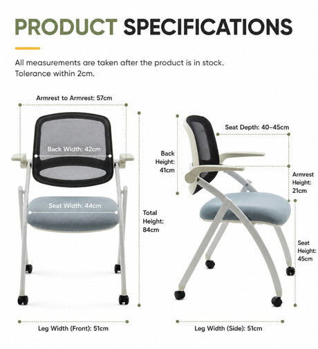 Training Side Chair with Castors + Tiltable Backrest | LIAM