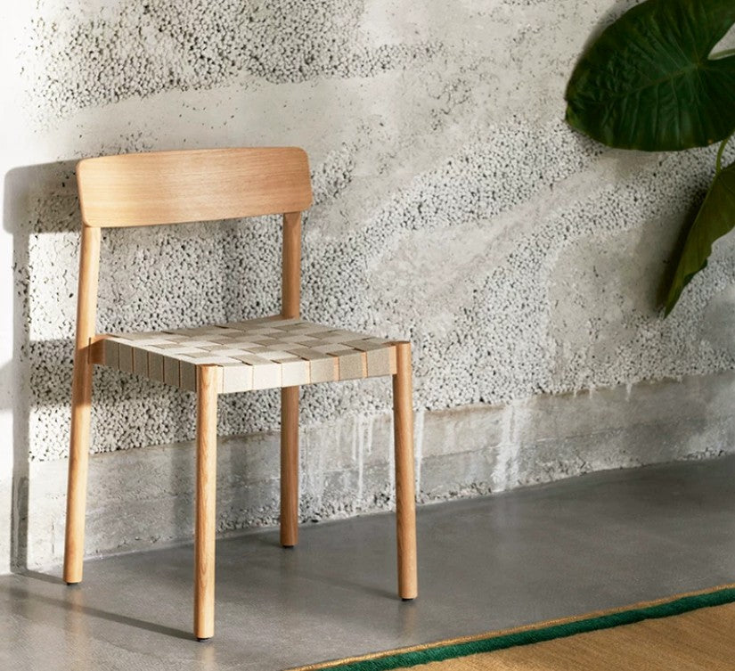 dining chair with woven seat