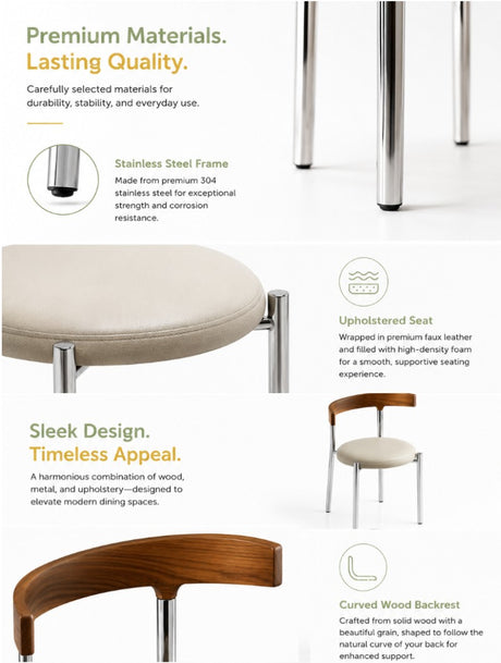 Stackable Dining Chair with Steel Frame | LUNA