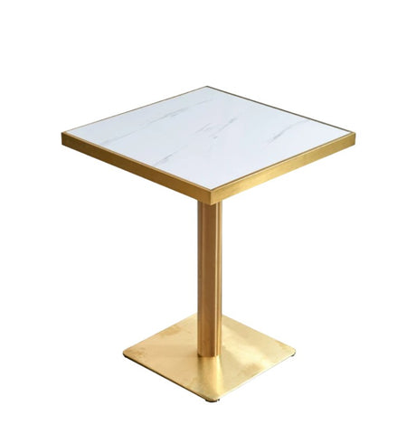 Square Sintered Stone Table with 304 Stainless Steel Base | OLIVIA