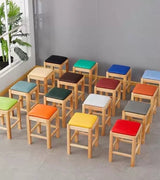 Solid Wood Stool with Cushioned Seat | ADA