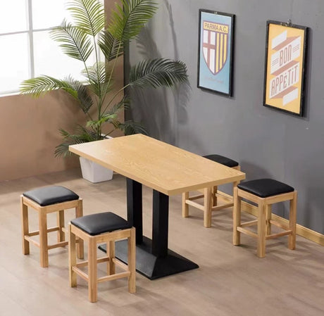 Solid Wood Stool with Cushioned Seat | ADA