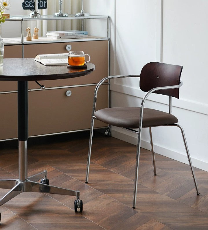 Industrial Dining Arm Chair in silver