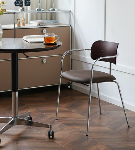 Industrial Dining Arm Chair in silver