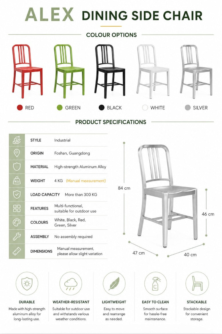 Native Neil Dining Side Chair - Aluminium 