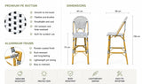 Outdoor Bar Chair with Armrests | CHARLOTTE